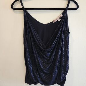 Gypsies & Moondust Black Metallic Print Camisole Top Size Small
